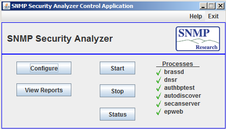 SNMP Security Analyzer Control Application